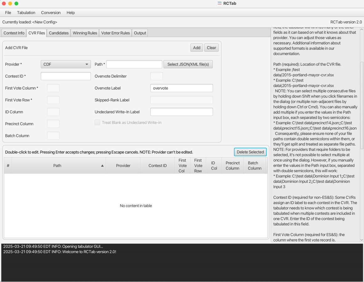 CVR Files Tab - CDF Empty