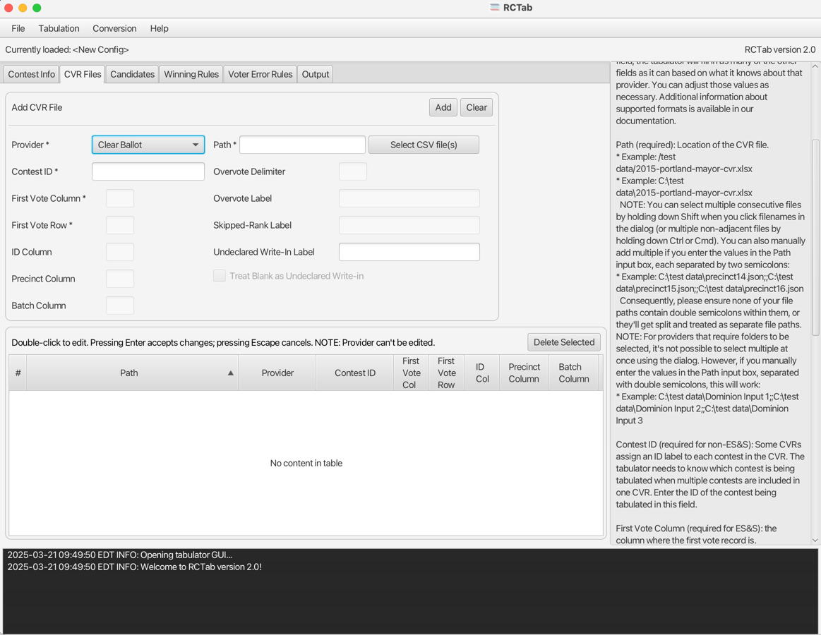 CVR Files Tab - Clearballot Empty