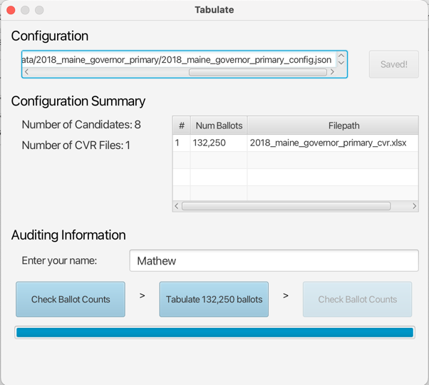 Pre-Tabulation Checks - Check Ballot Counts Clicked